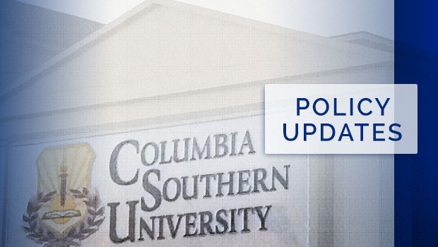 Admissions Requirements Update - The Columbia Southern University